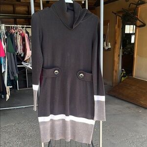 Elegant black, white and gray Sweater Dress